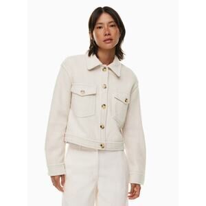 Wilfred Boiled Wool Jacket Size Small Cream Shacket Trucker Coat